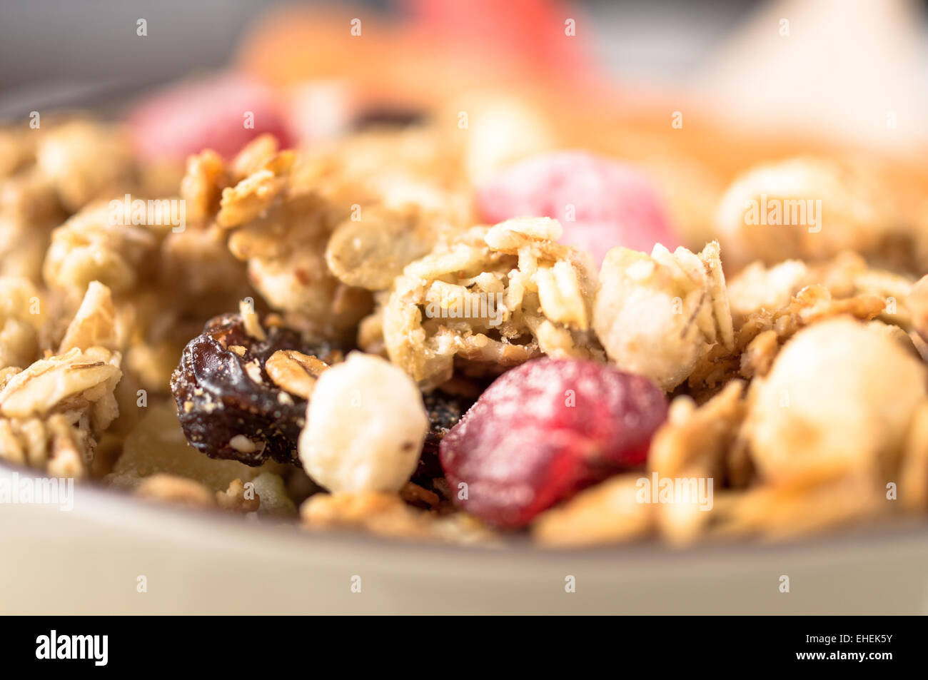 Muesli with dried fruit, candy, berries and nuts Stock Photo Alamy