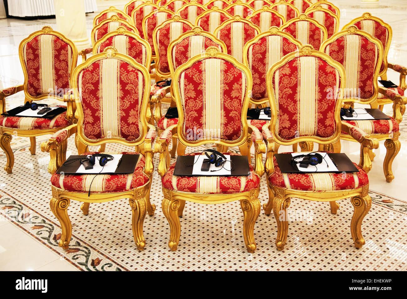 Rows of seats Stock Photo