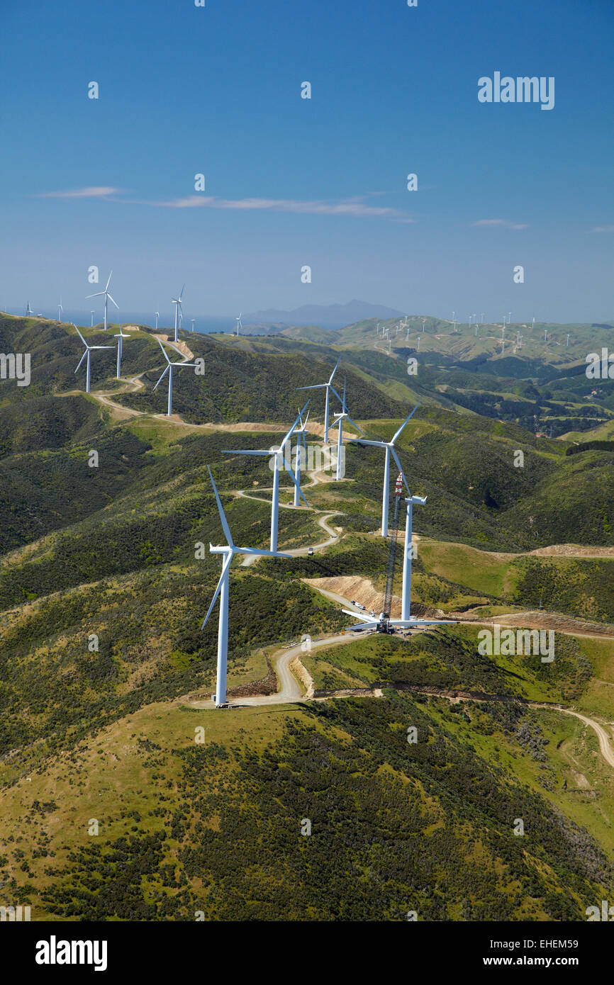 Makara Wind Farm (Project West Wind) near Wellington, North Island, New  Zealand - aerial Stock Photo - Alamy
