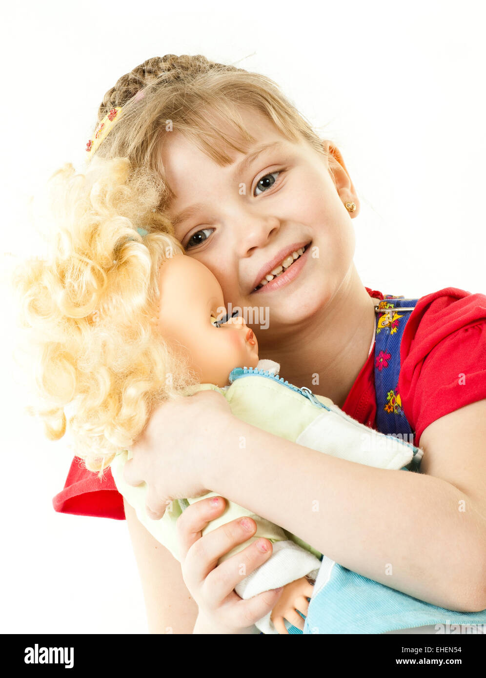 A girl with a doll Stock Photo
