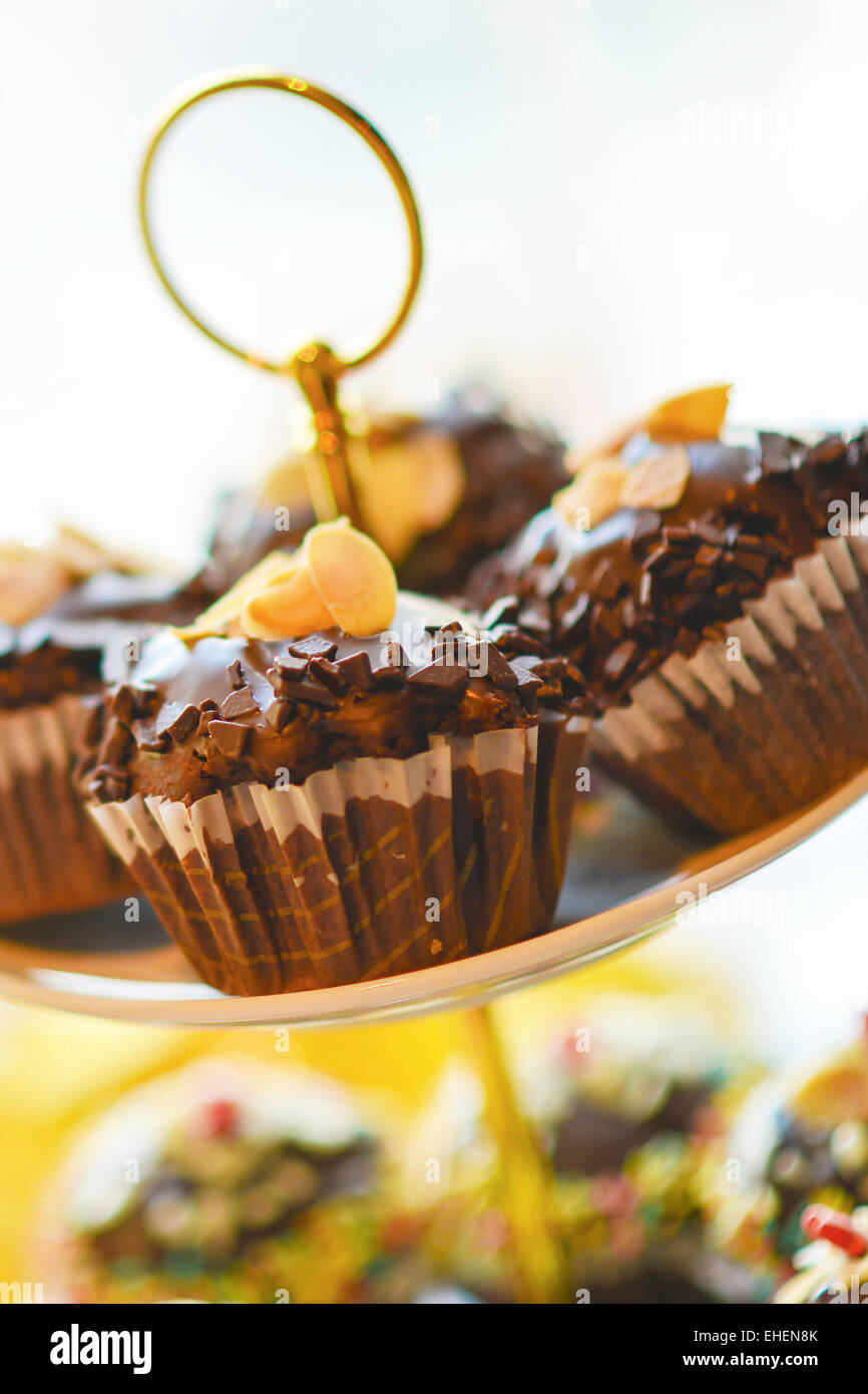Chocolate cup cakes Stock Photo