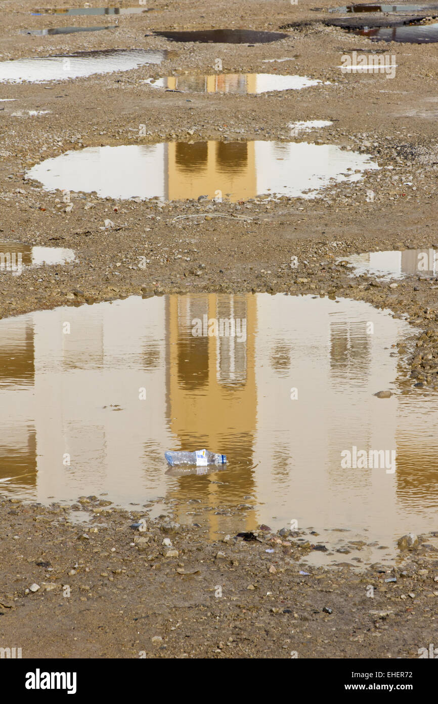 Reflection in a puddle Stock Photo