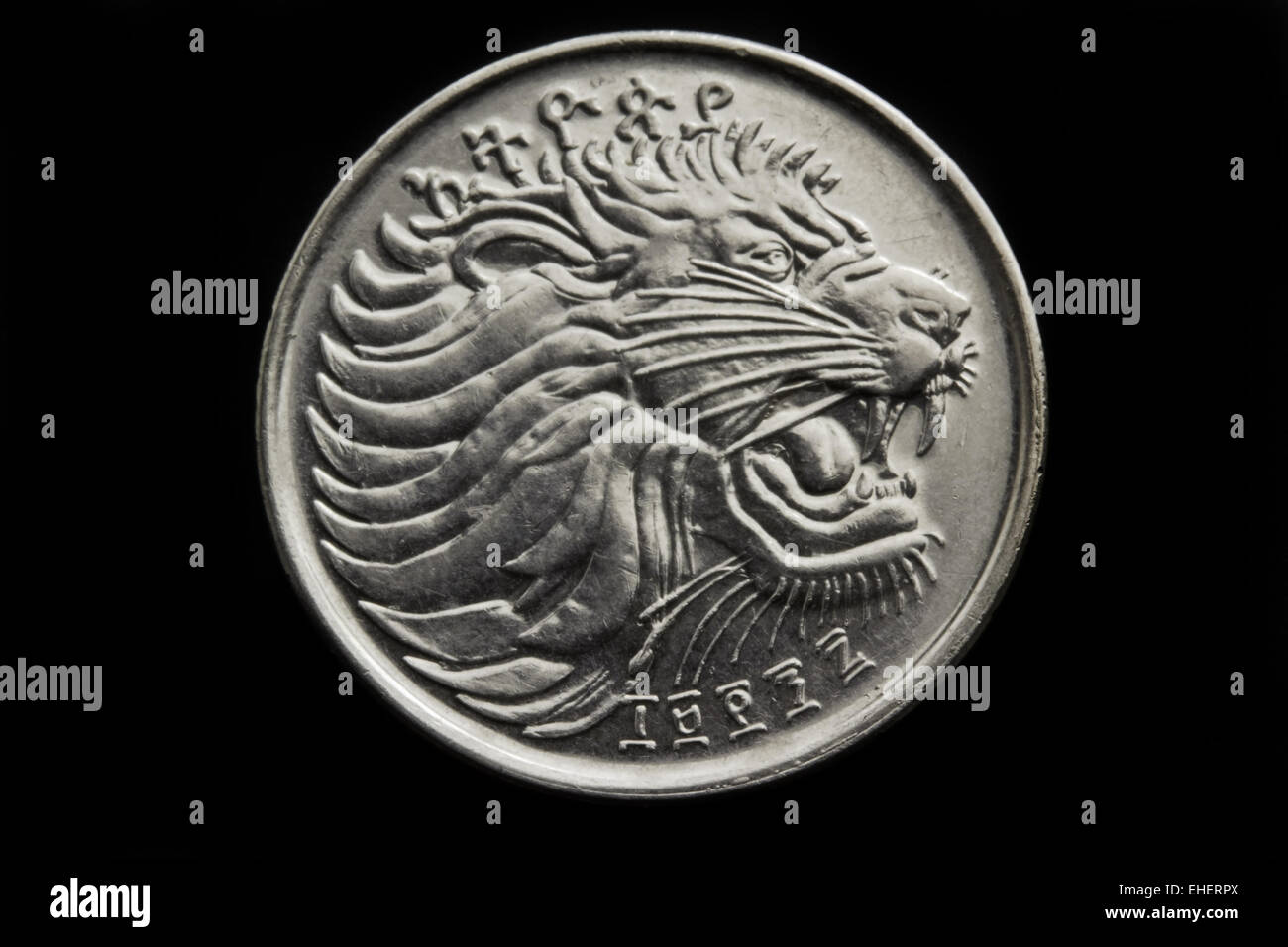 Lion on the twenty five cent Stock Photo