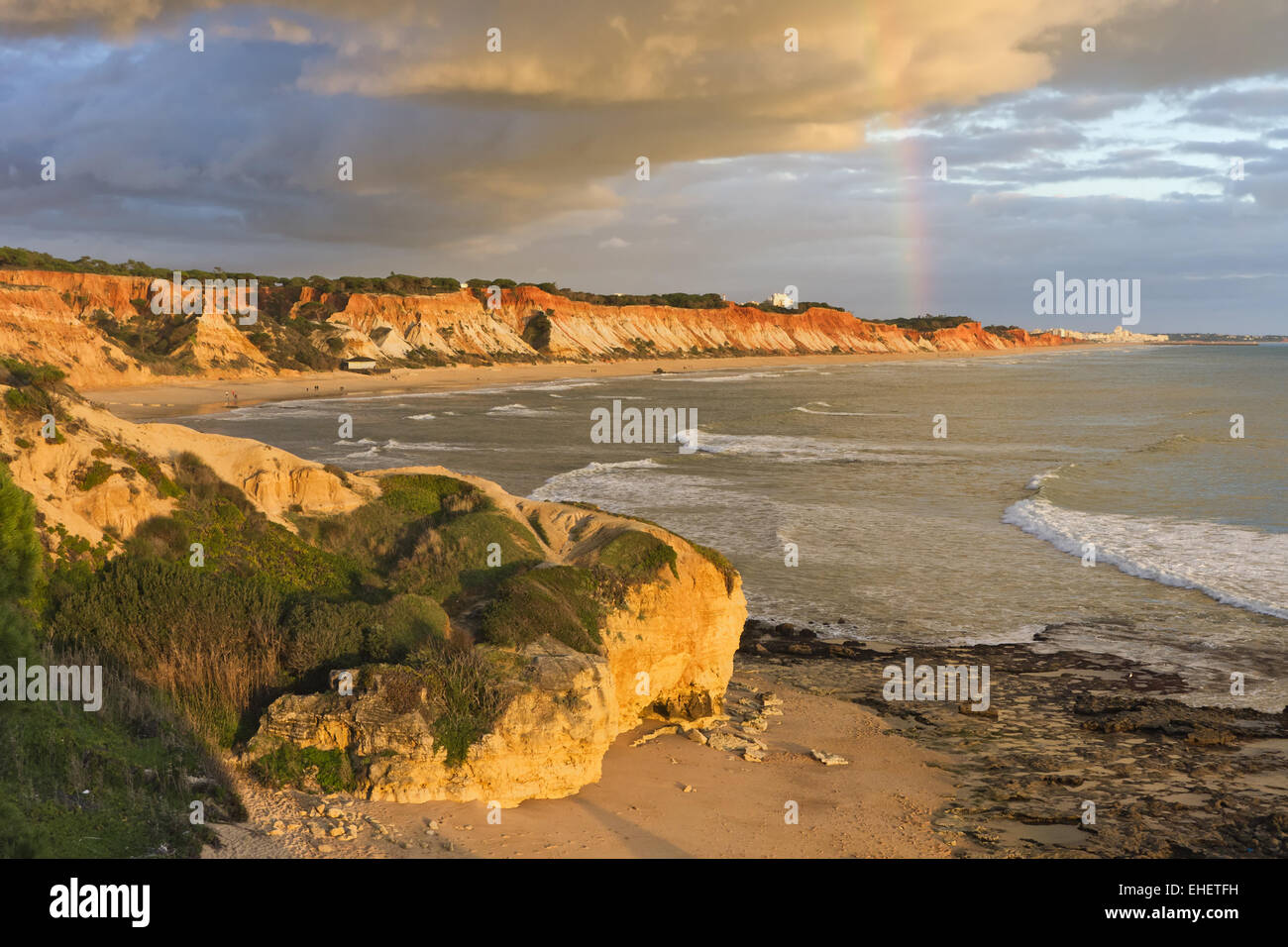 Praia de Falesia in Olhos de Agua Stock Photo