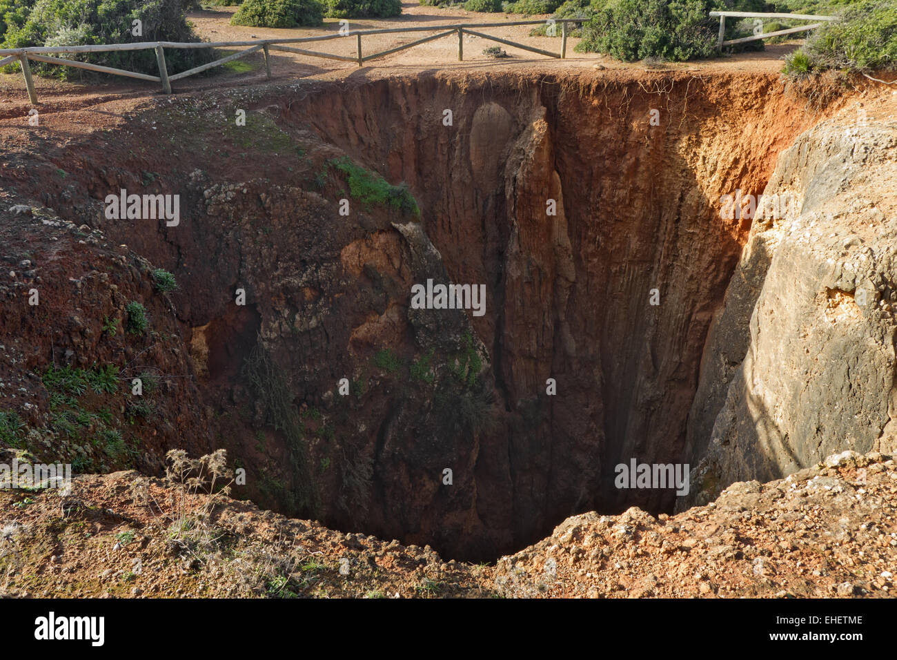 Sinkhole in Ferragudo Stock Photo