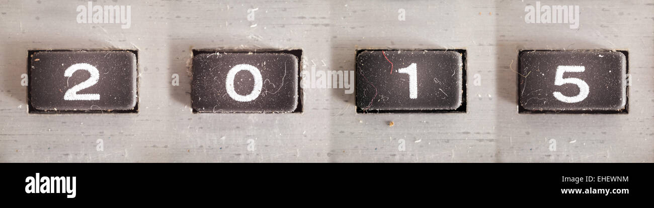 Number 2015 written of old rubberized buttons from an old calculator ...