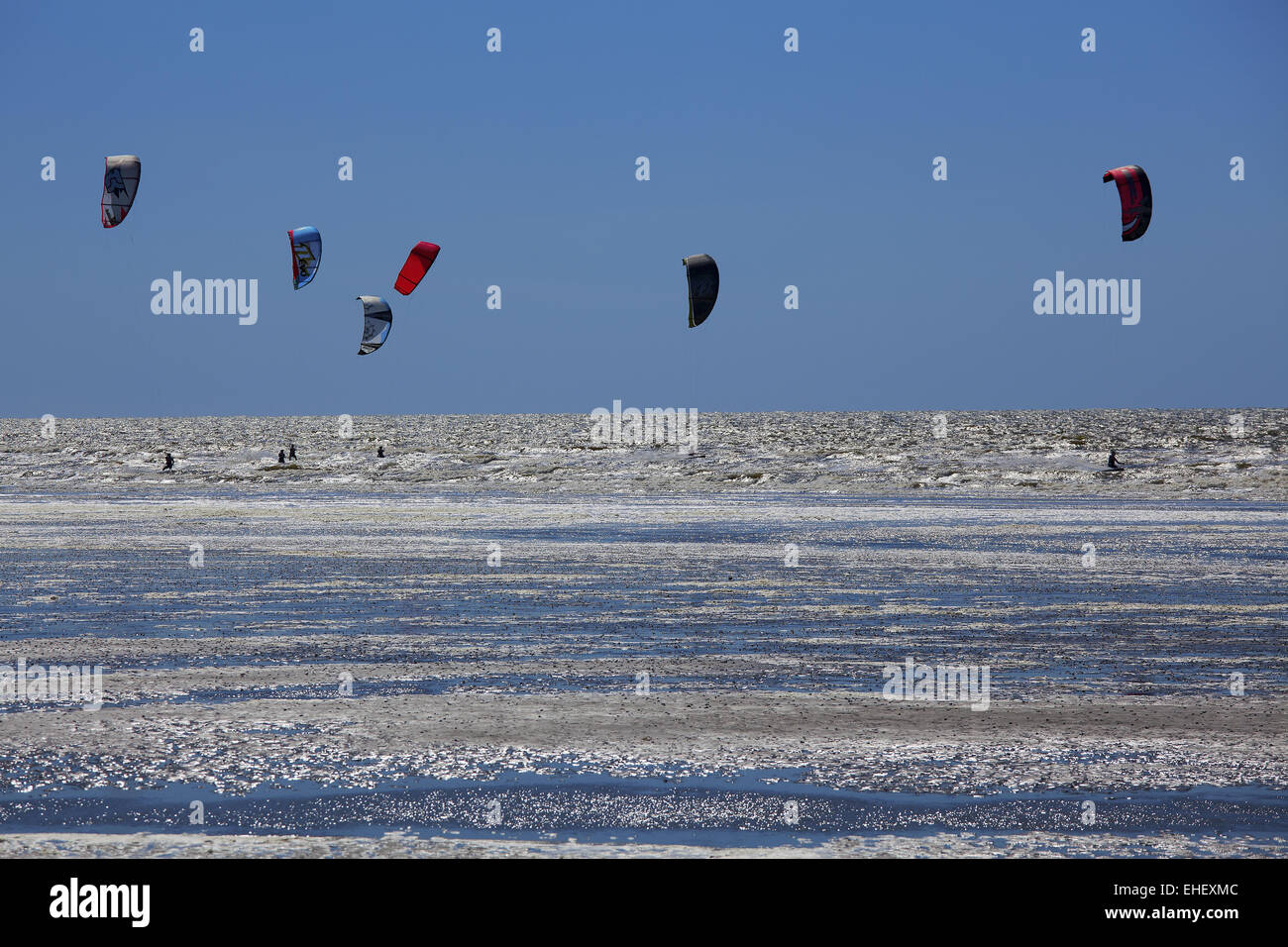 Kite Surf Challenge, Bayeux-sur-Mer, Picardy Stock Photo
