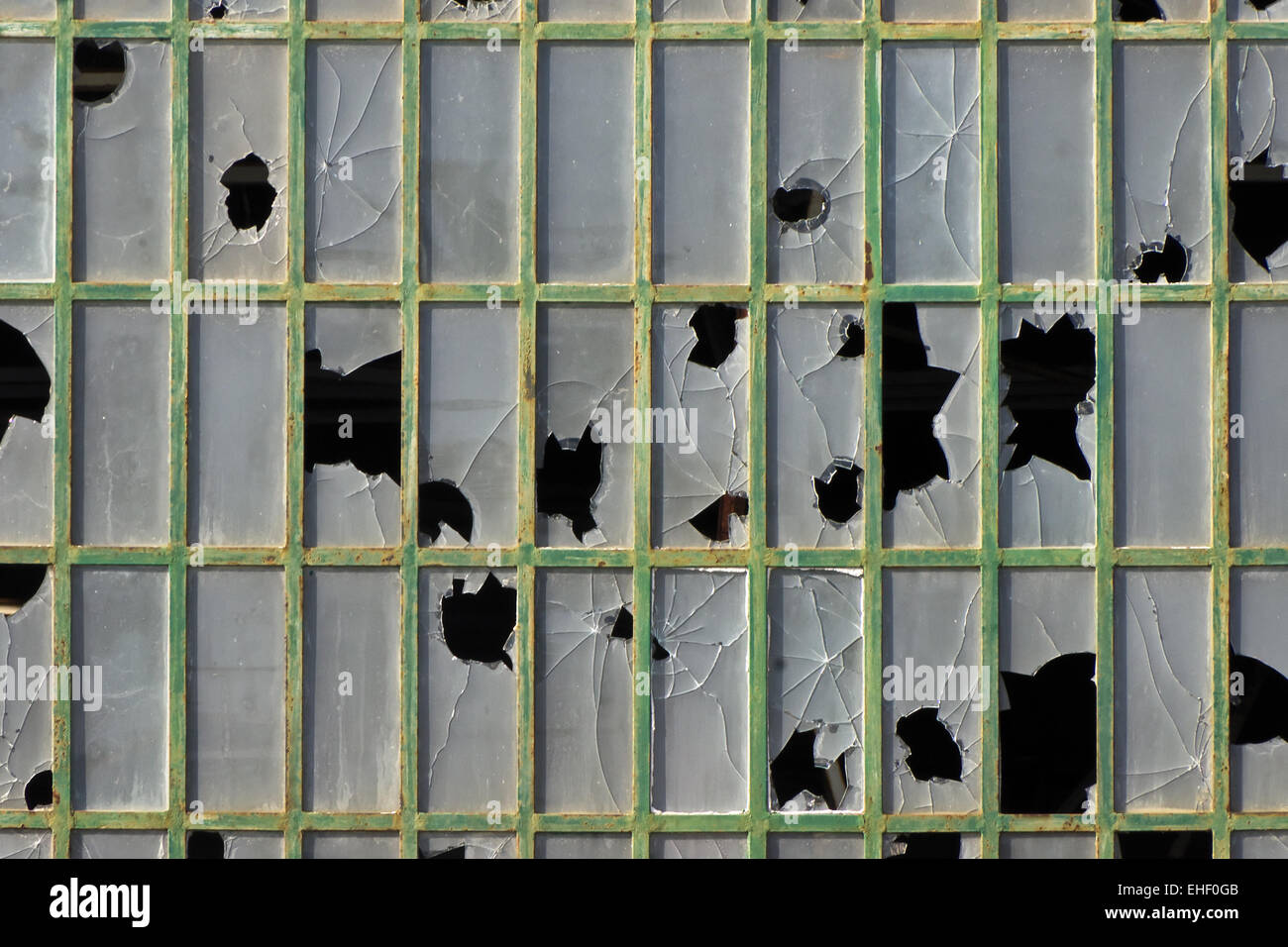 Destroy factory window in Portimao Stock Photo