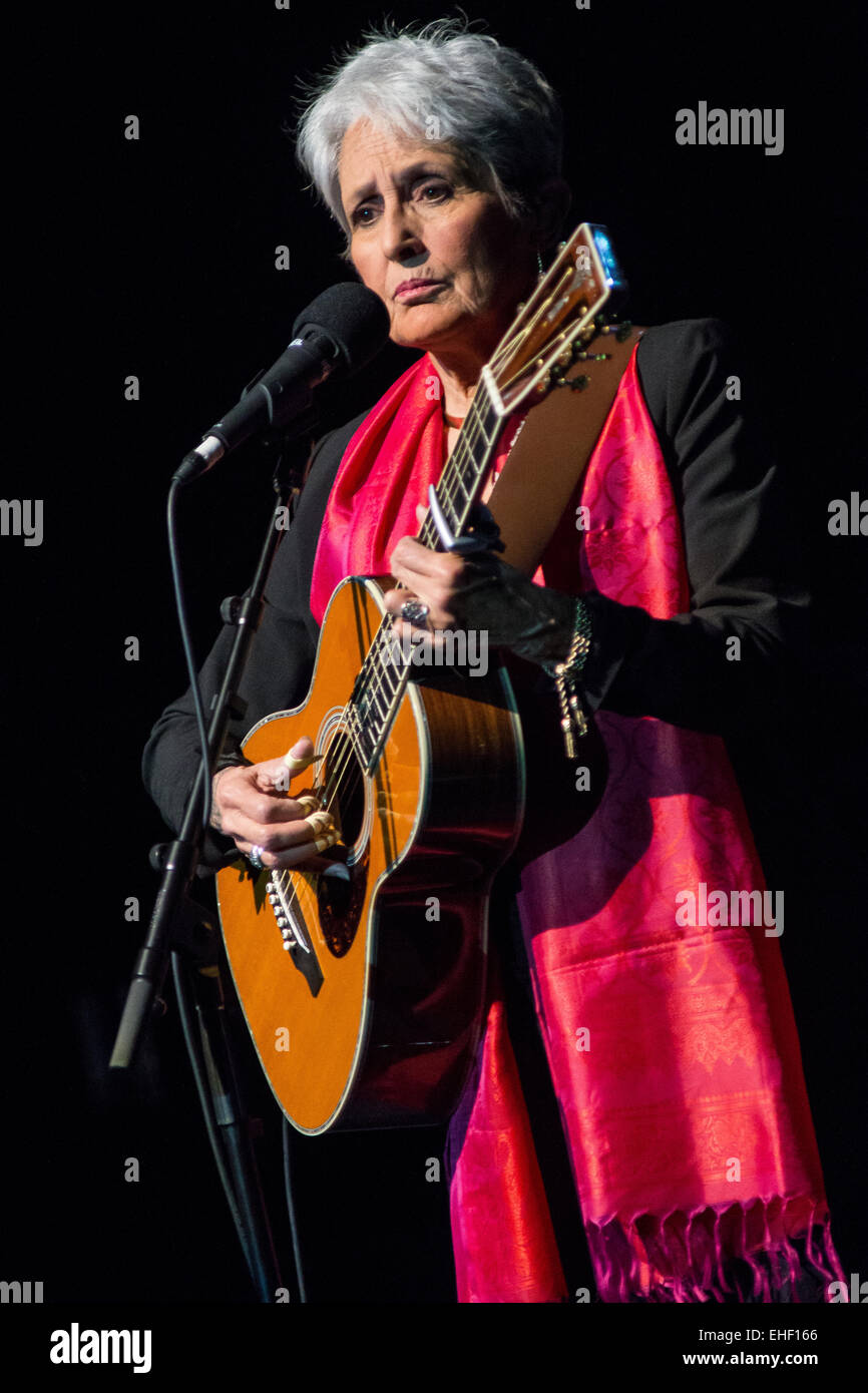 Milan Italy. 12th March 2015. The American singer/songwriter JOAN BAEZ performs live at Teatro Degli Arcimboldi Credit:  Rodolfo Sassano/Alamy Live News Stock Photo