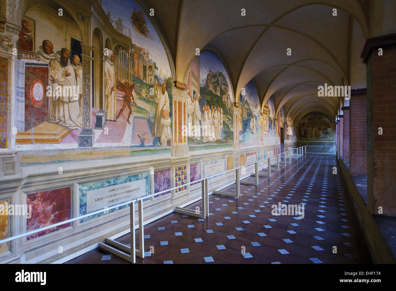 abbey Monte Oliveto Maggiore, Tuscany, Italy Stock Photo