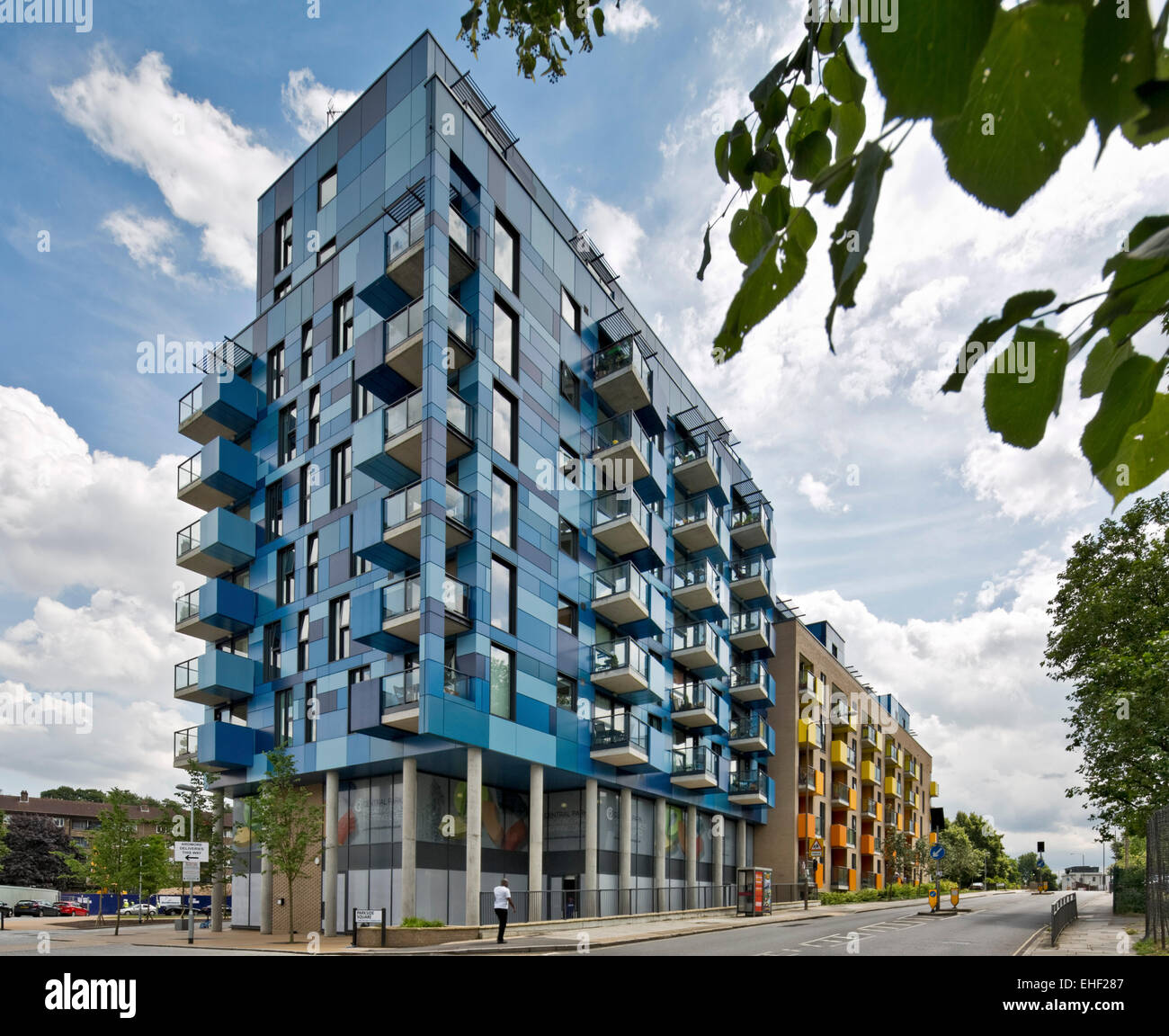 Lewisham Road elevation. Central Park Apartments, Lewisham., London