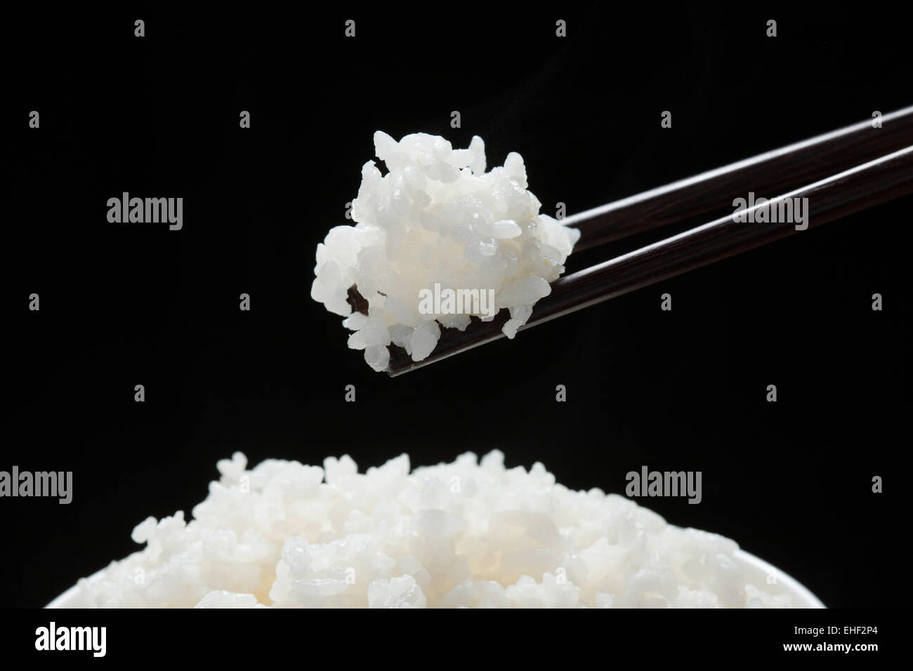 Steamed Rice with chopsticks Stock Photo Alamy
