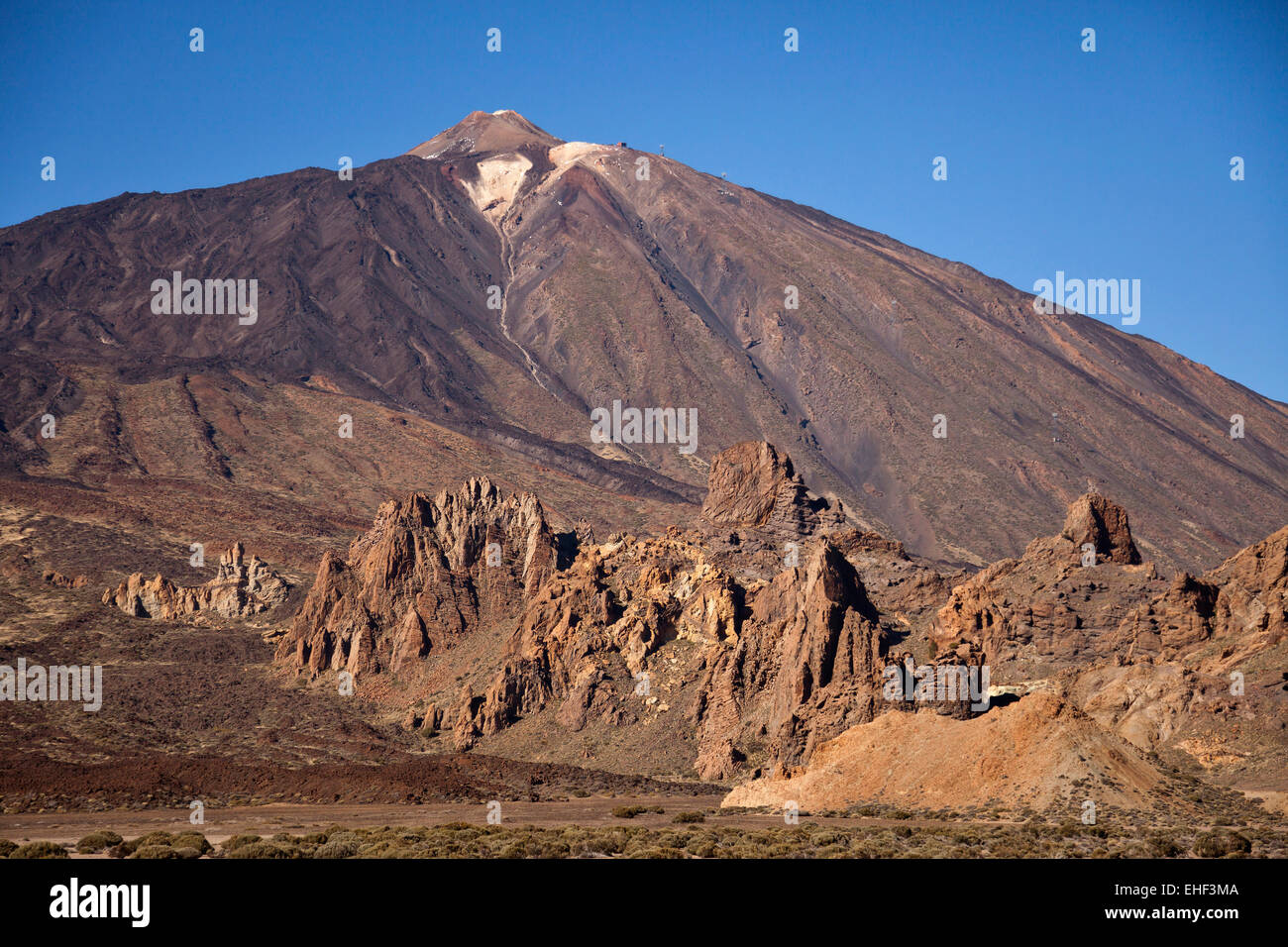 Vulkan Pico del Teide und Landschaft im Teide Nationalpark, Insel Teneriffa, Kanarische Inseln, Spanien, Europa  | Pico del Teid Stock Photo