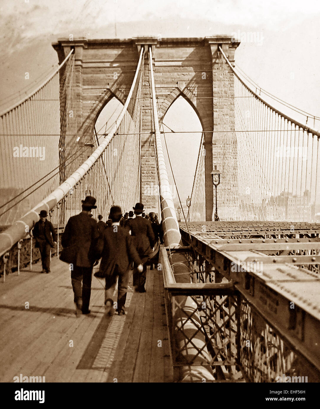 Brooklyn Bridge New York probably early 1900s Stock Photo - Alamy