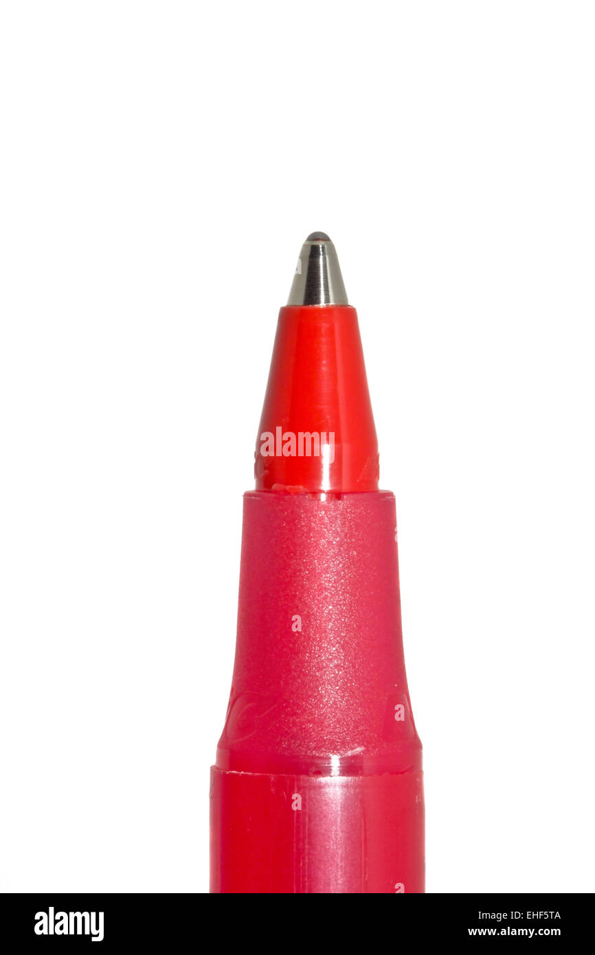 Red ballpoint pen Stock Photo