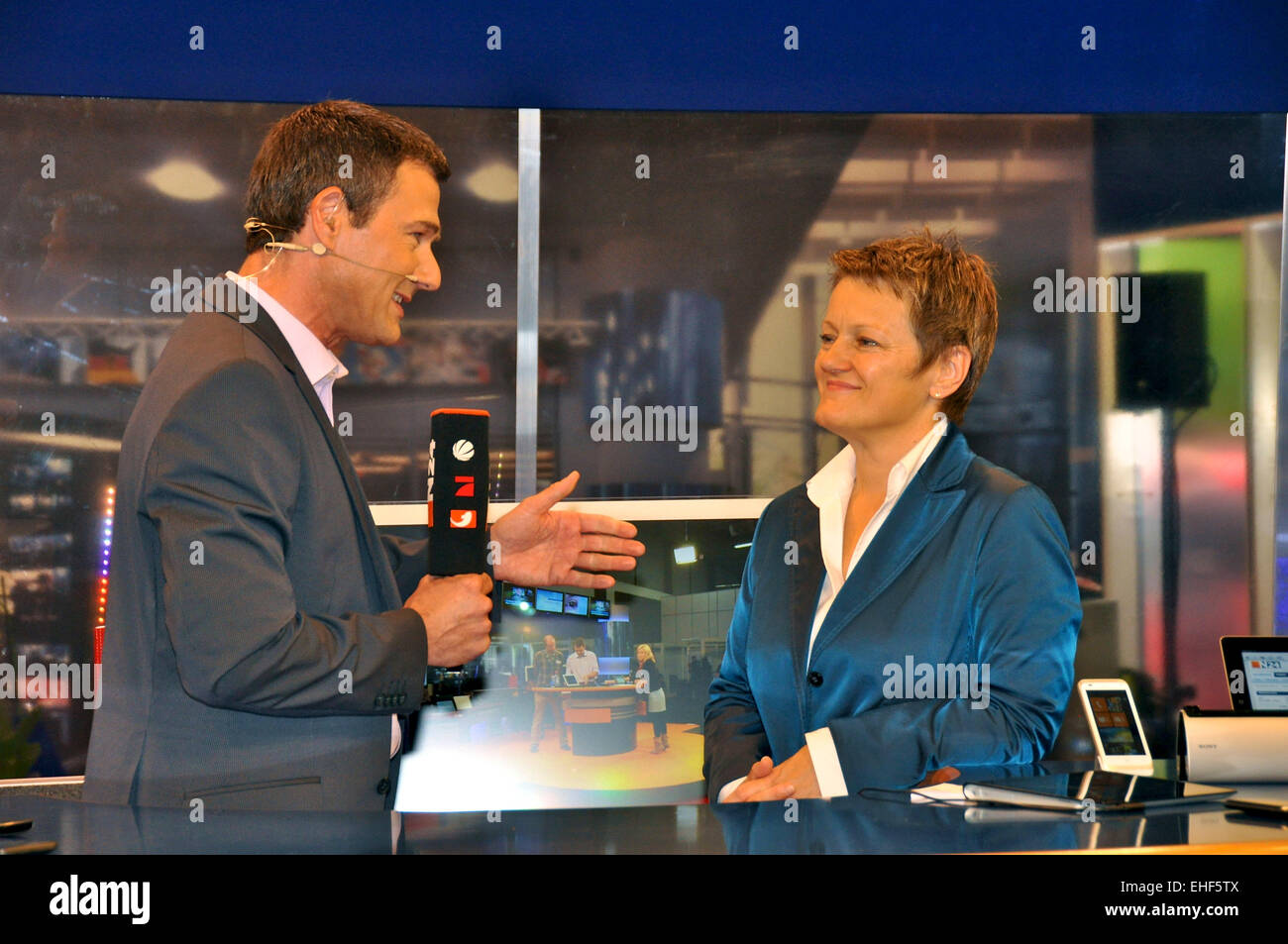 Renate Künast im Interview bei N24 Stock Photo