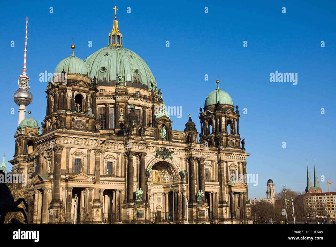 Berliner Dom and the televisiontower Stock Photo