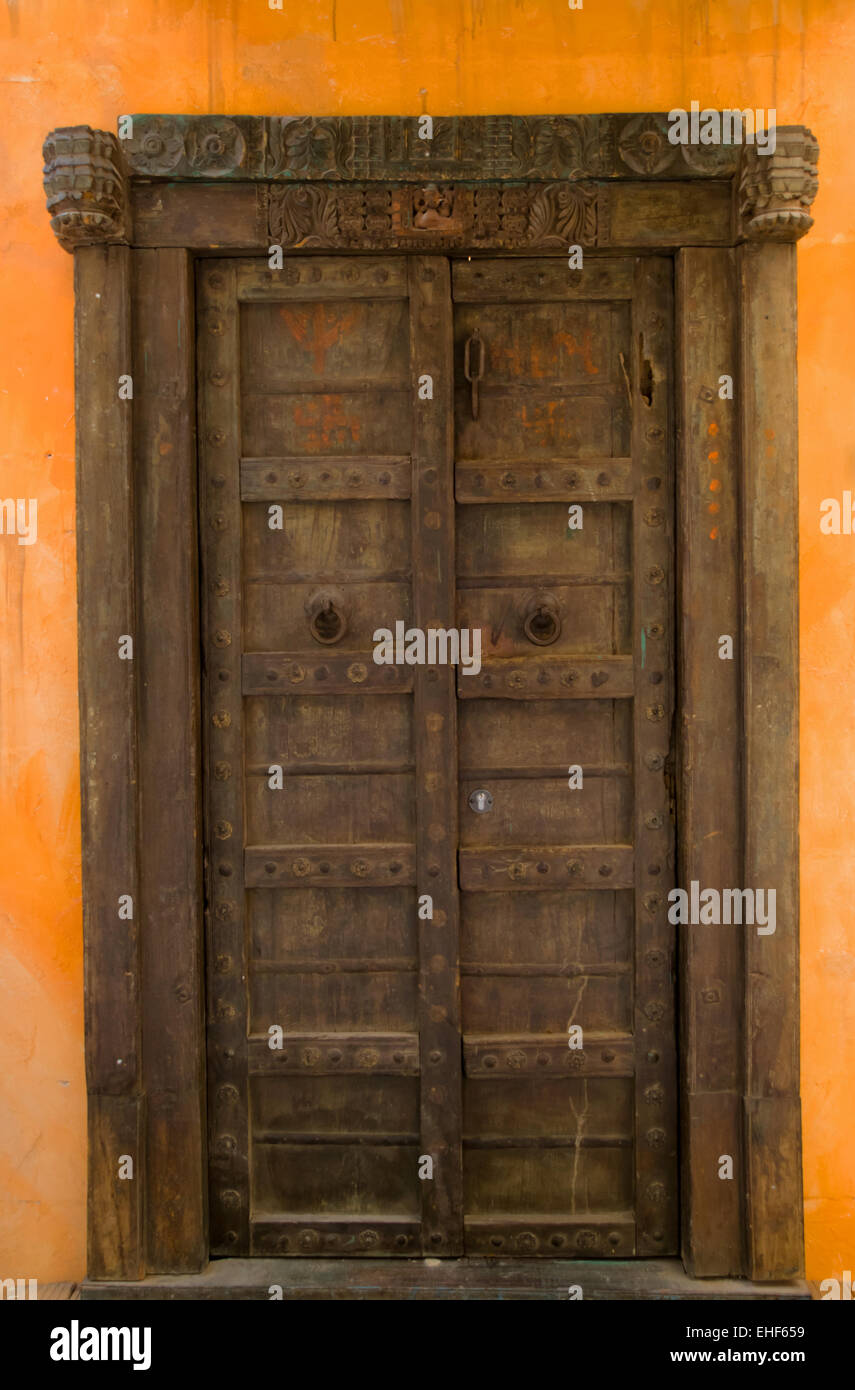 Beautiful wooden door Stock Photo