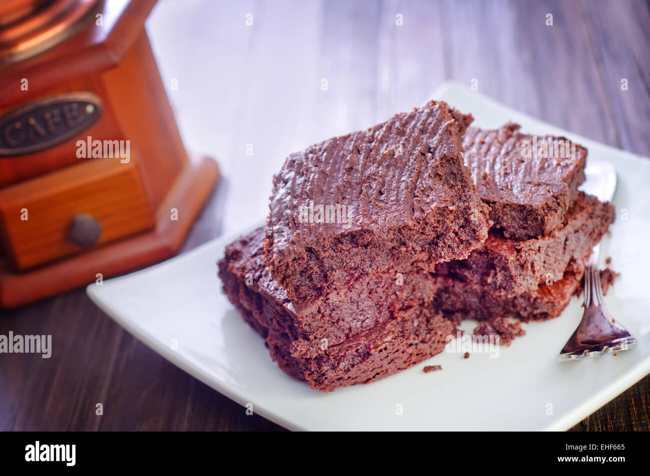 brownies on plate Stock Photo Alamy