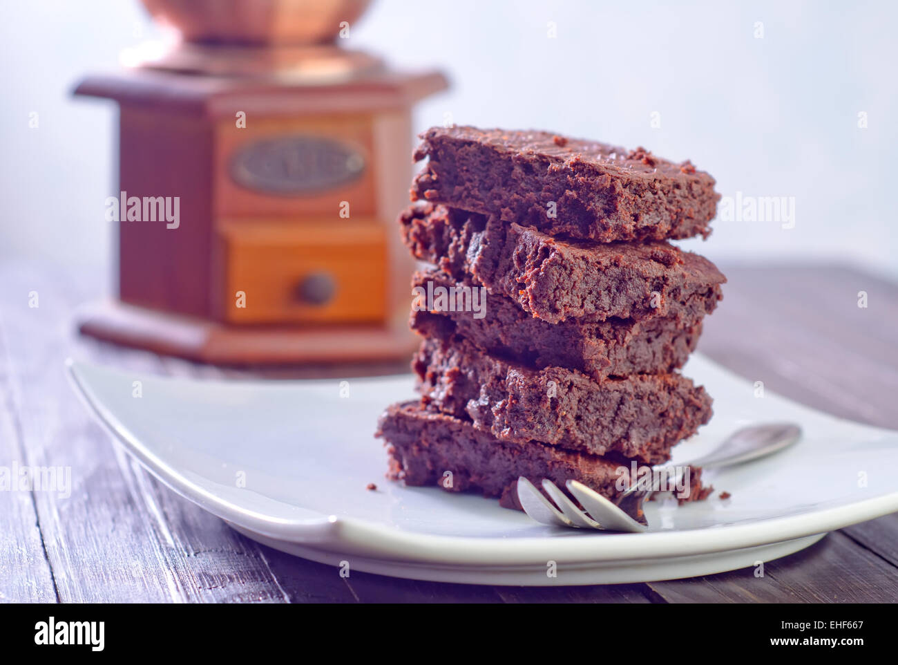 brownies on plate Stock Photo Alamy