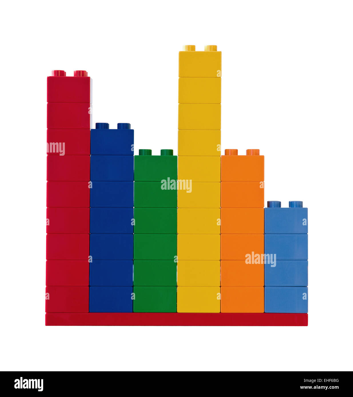 Histogram with toy bricks Stock Photo