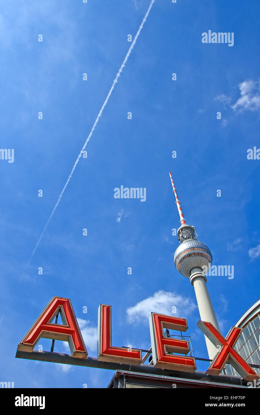 The television tower on Alexanderplatz Stock Photo