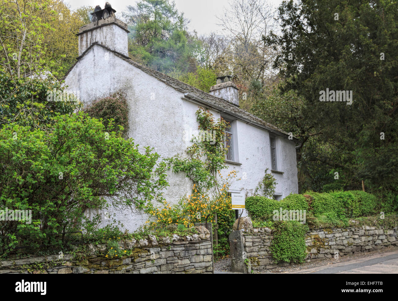 View on Dove Cottage (the home of William Wordsworth), Grasmere, near Lake Windermere, Lake District National Park, Cumbria, UK. Stock Photo