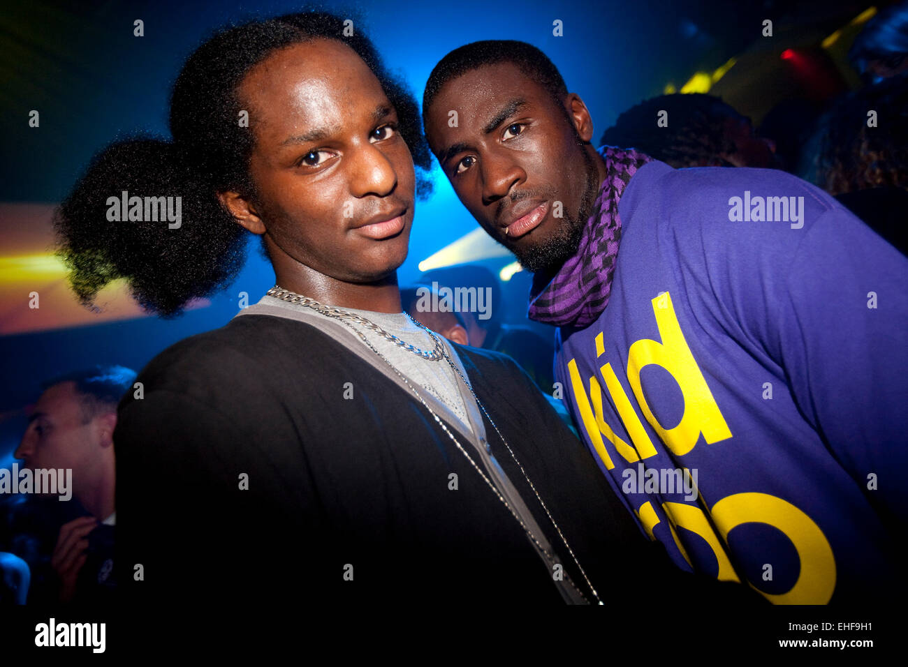 Two guys at La Bomba at Ministry of Sound 2nd July 2009. Stock Photo