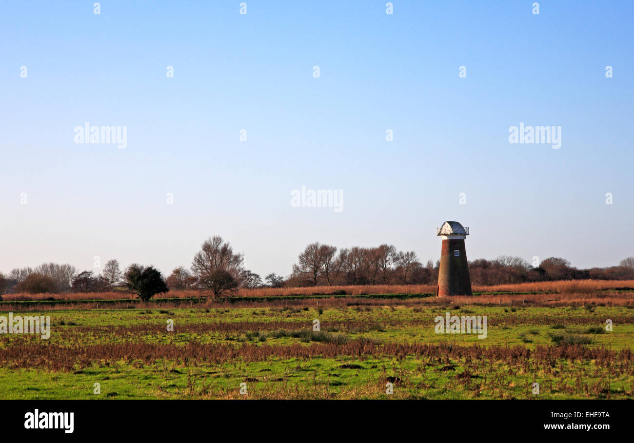 A view of grazing marshes on the Norfolk Broads at West Somerton