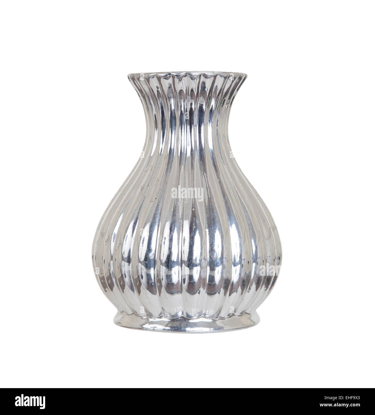 Silver vase isolated on a white background Stock Photo - Alamy
