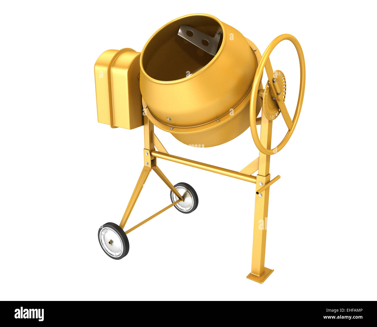Clean new yellow concrete mixer Stock Photo Alamy