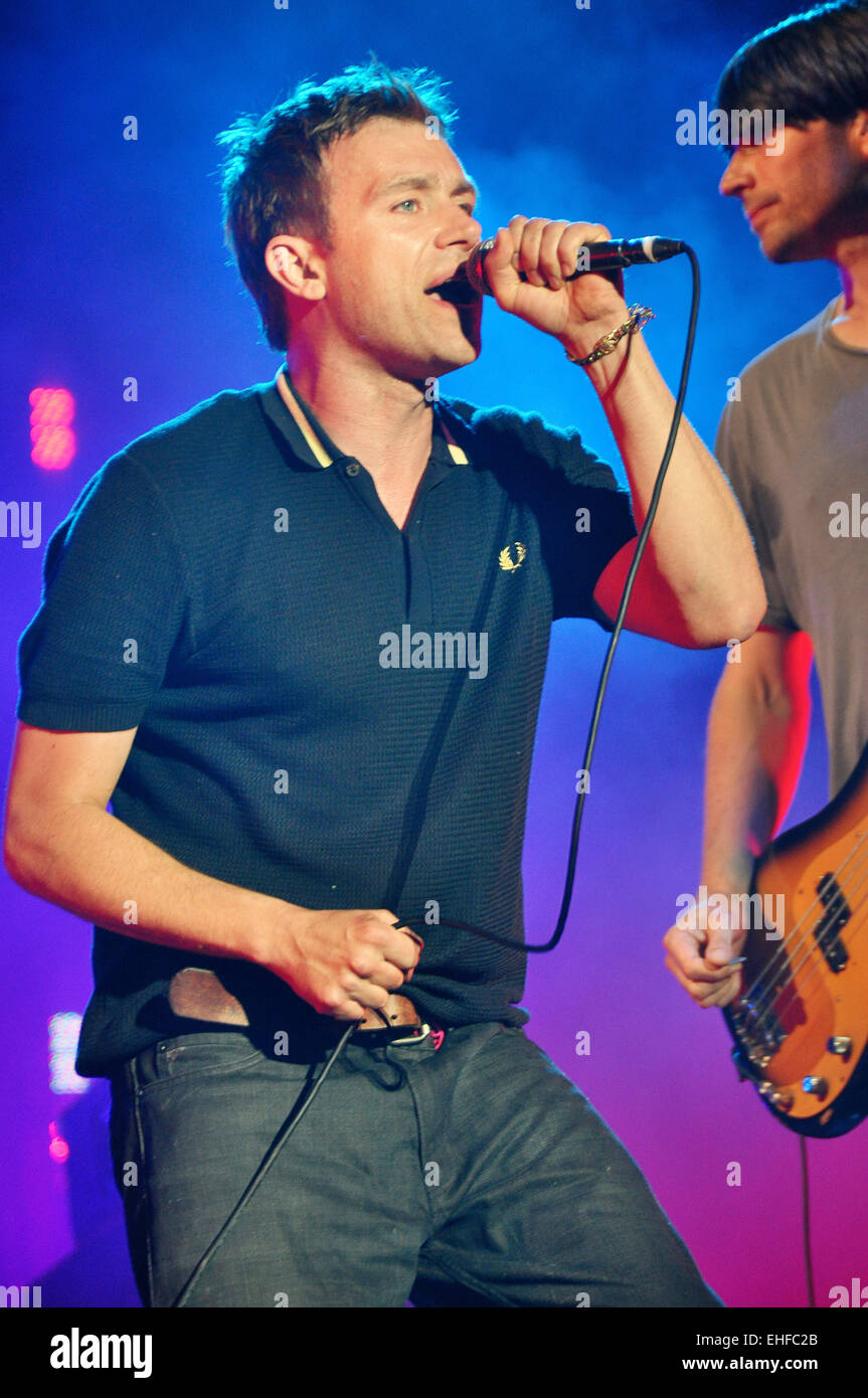 Damon Albarn of Blur live at Glastonbury festival, Pilton, Somerset, UK, June 2009. Stock Photo