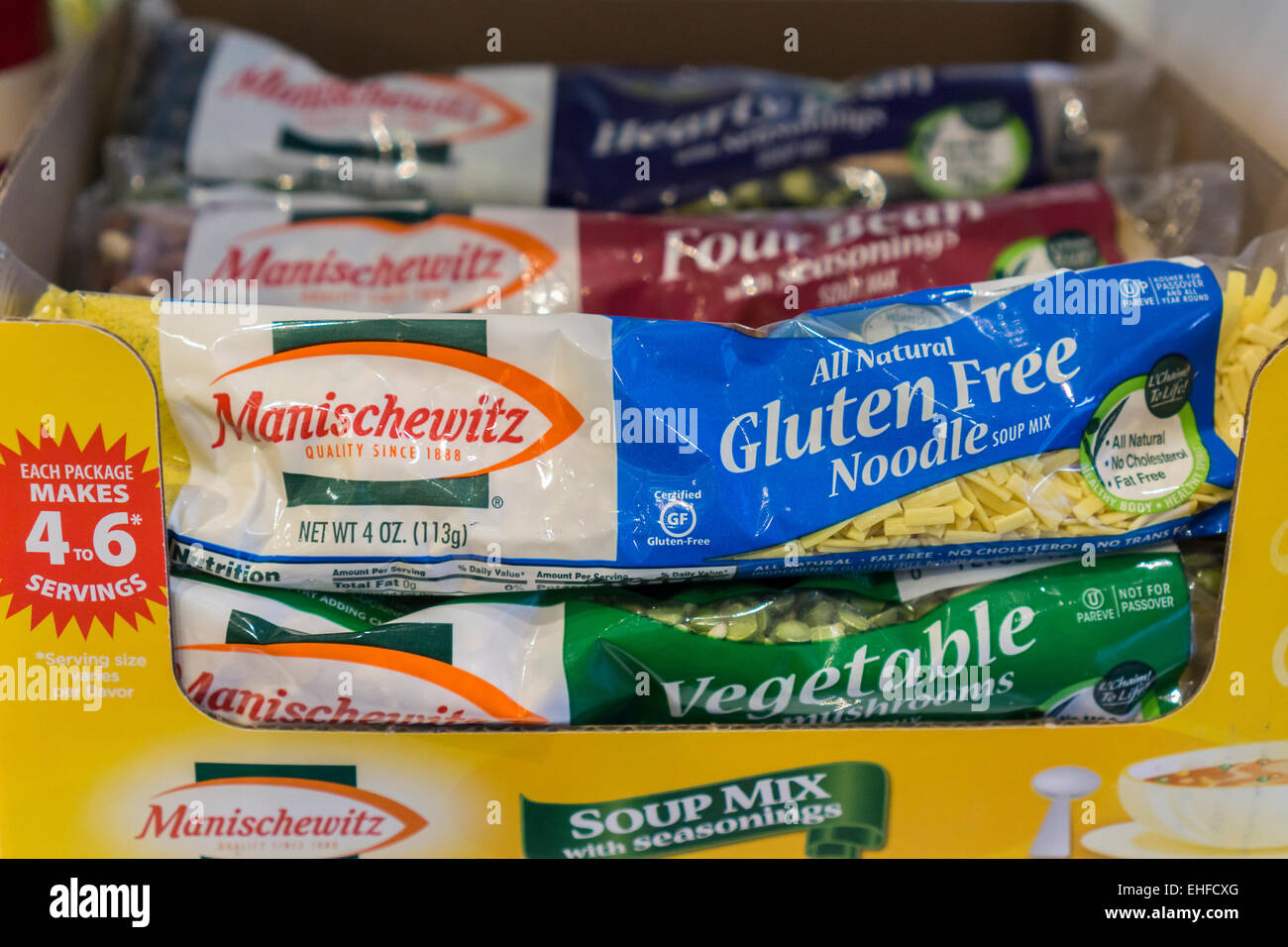 Manischewitz noodle products in Chelsea Market in New York at the