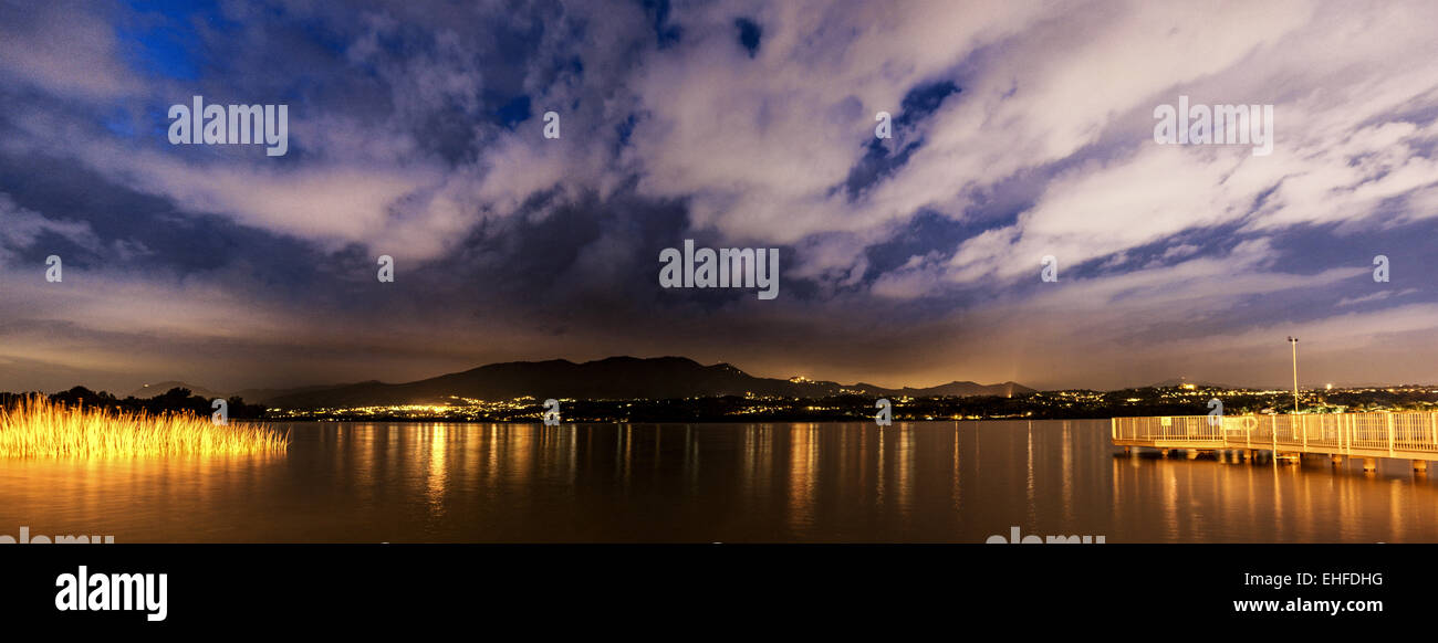 Clouds at the horizon, lake of Varese - Lombardy, Italy Stock Photo