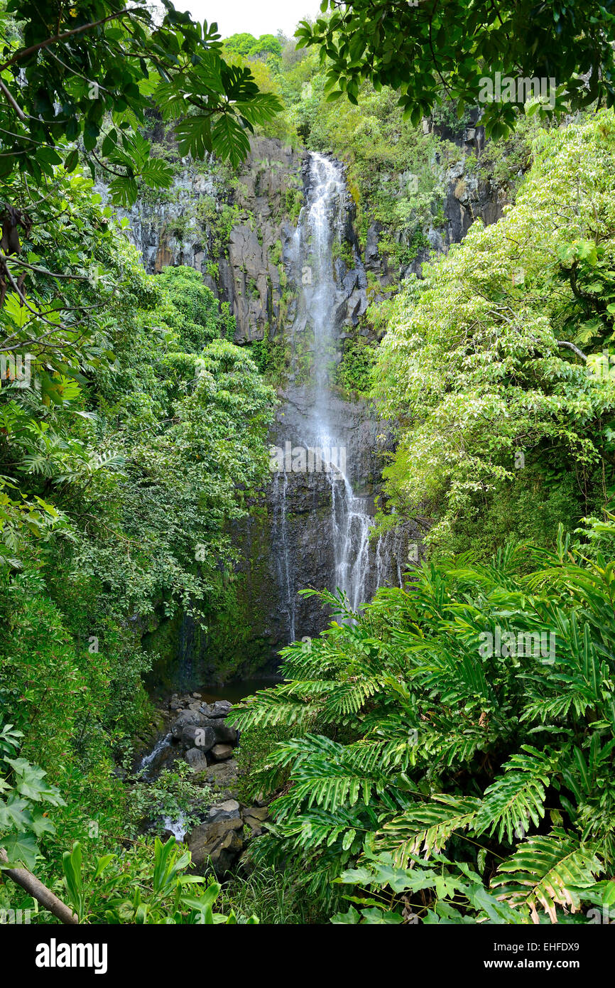 Wailua Falls in Kipahulu District, Hana Coast, Maui, Hawaii, USA Stock ...