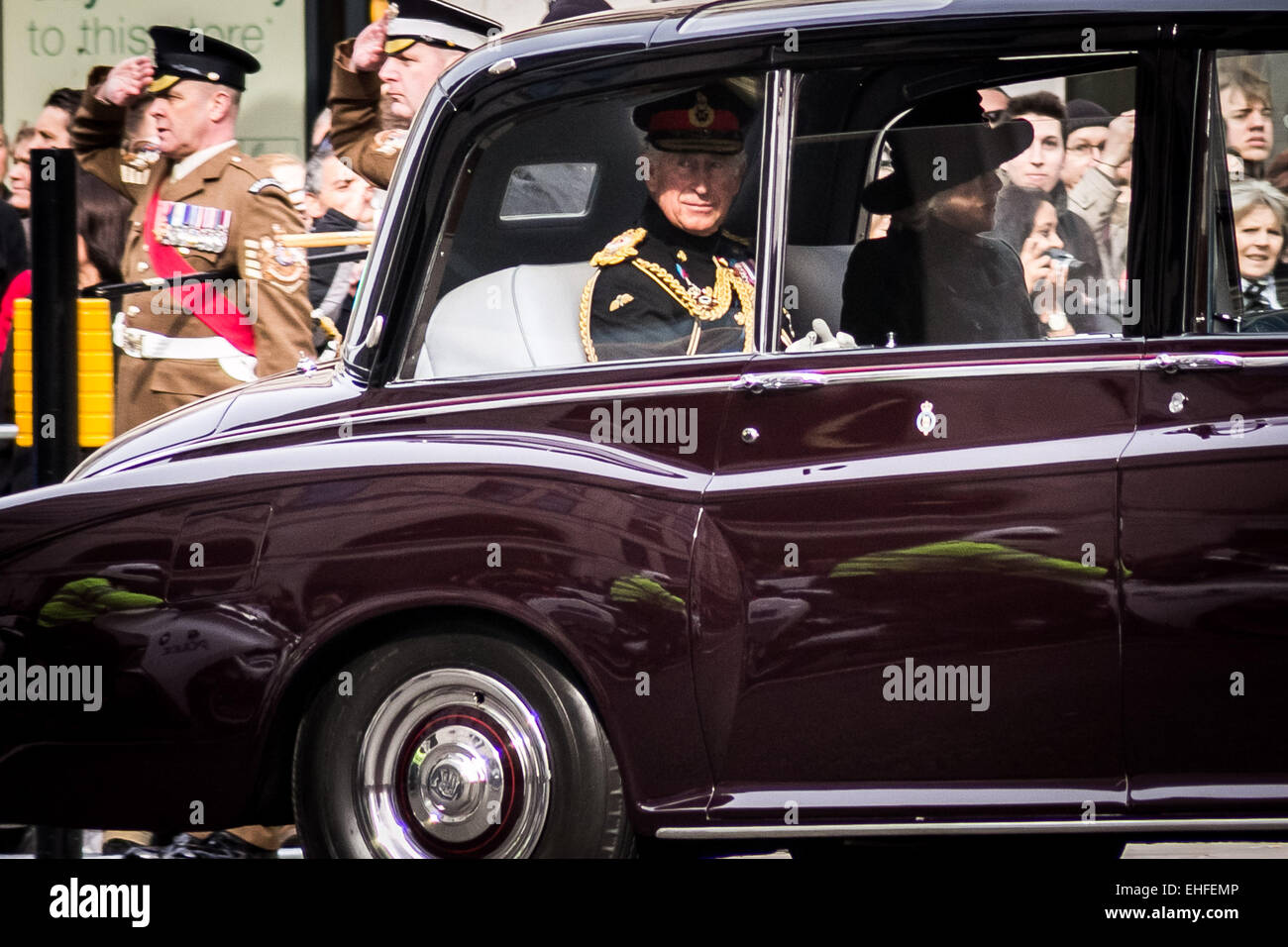 London, UK. 13th March, 2015. Camilla and Prince Charles arrive for Afghanistan Commemoration at St. Paul’s Cathedral Credit:  Guy Corbishley/Alamy Live News Stock Photo