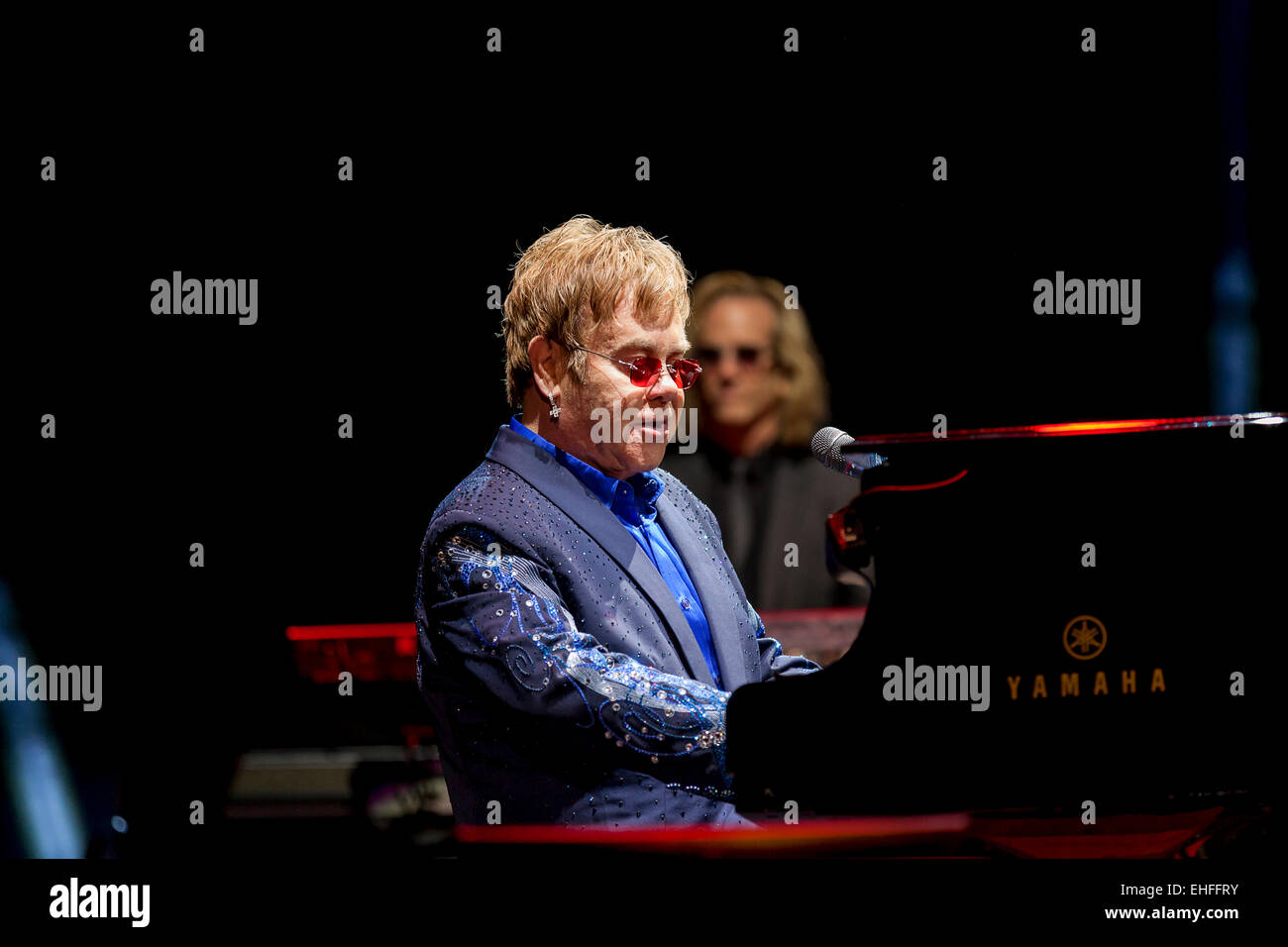 Elton John performing at Bestival on the Isle of Wight September 2013 Stock Photo