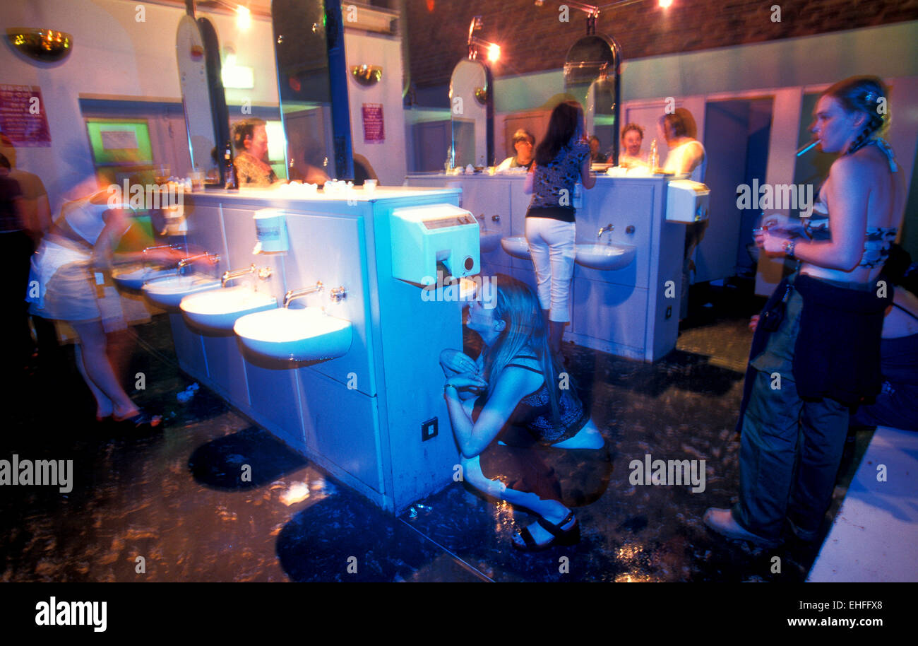 Girls toilets at Colours at The Arches Glasgow 13th June 1998 Stock ...