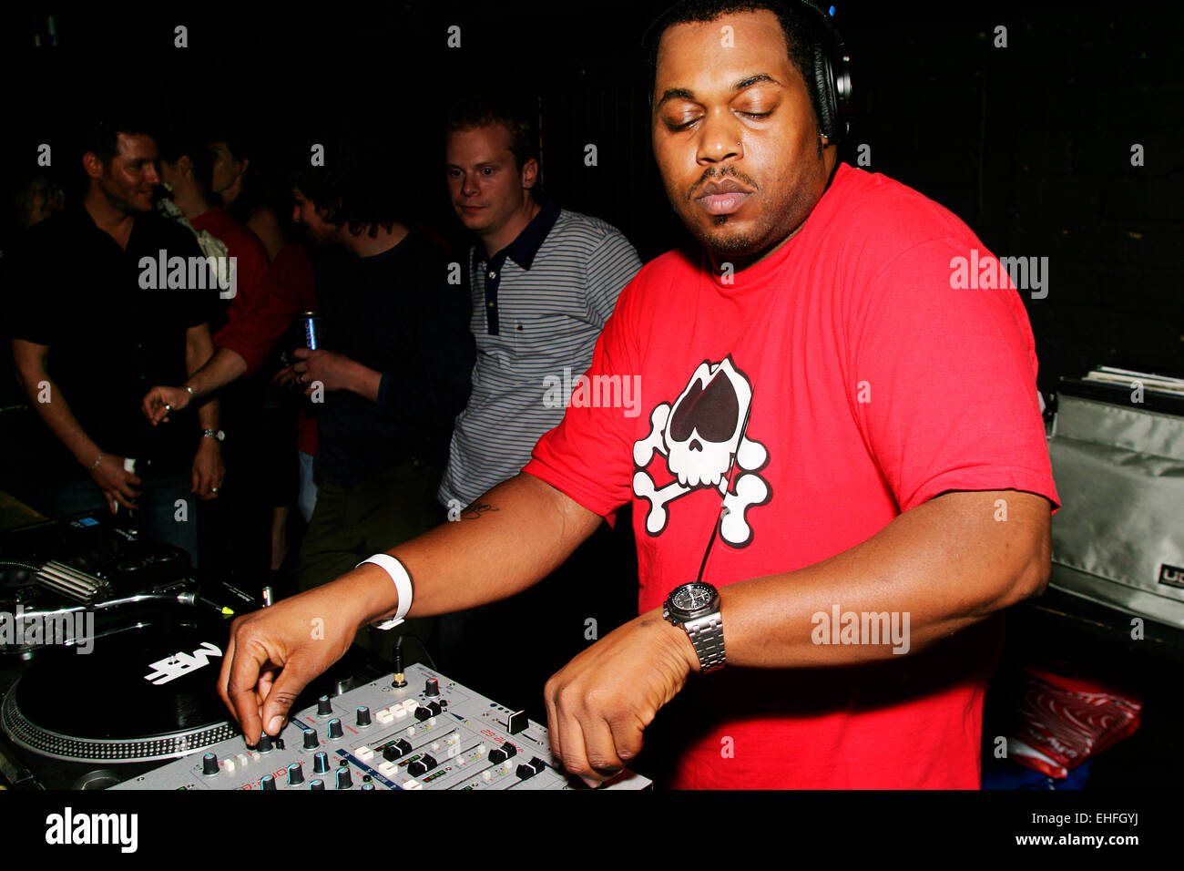 Derrick Carter DJing in The Key at the TDK Cross Central Festival London. Stock Photo