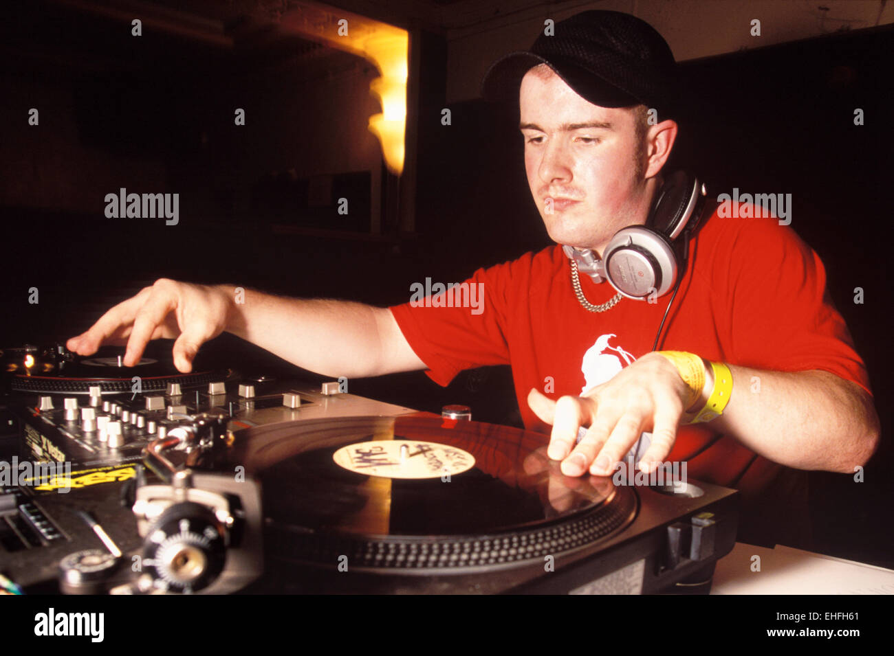 DJ Plus 1 scratching at Clash Of The Titans at Brixton Academy London. Stock Photo