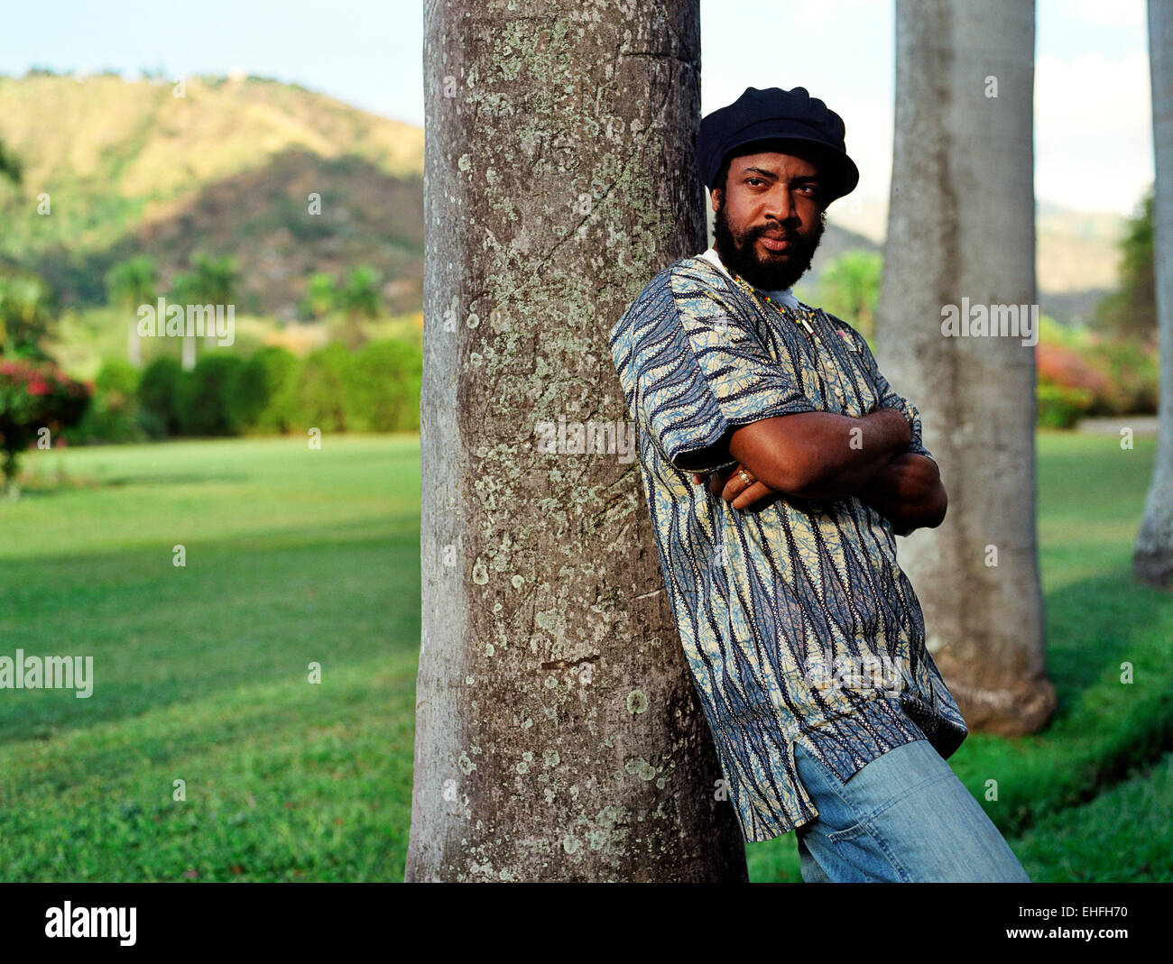 Portrait of Initial T in Hope Gardens Kingston Jamaica. Stock Photo