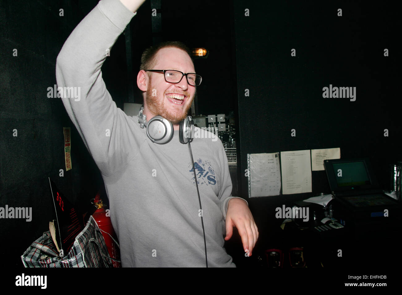 Promoter of Golf Sale DJing at his night at The Lux Bar London. Stock Photo