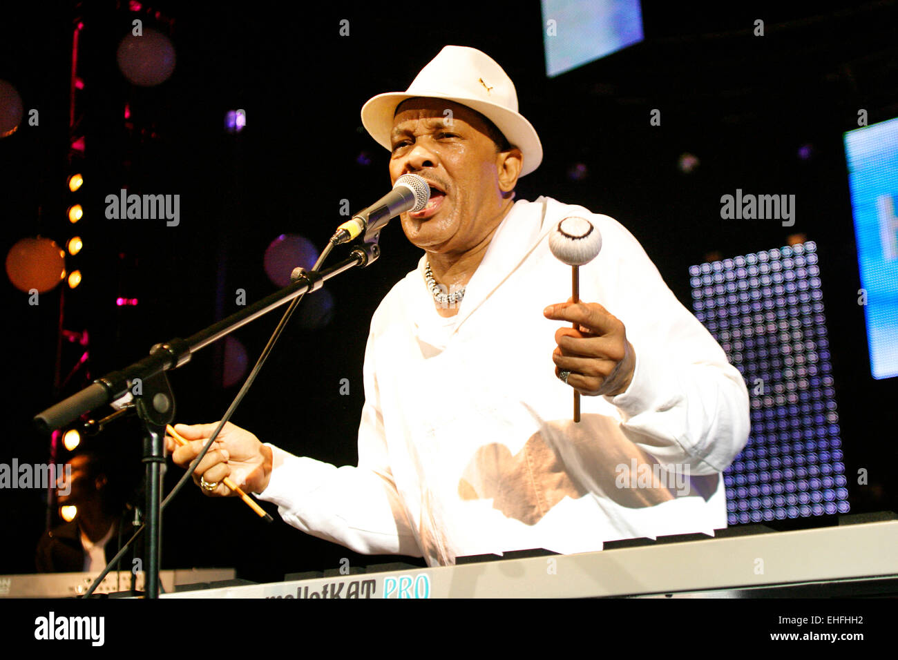 Roy Ayers live on stage at Hero2Hero gig at the Shepherds Bush Empire London. Stock Photo