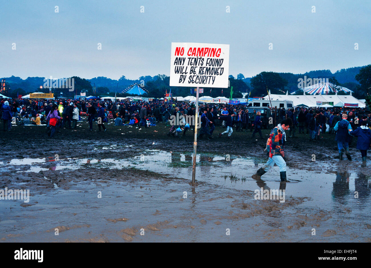 Mud at the Glastonbury festival. Stock Photo