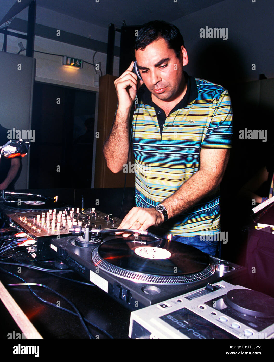 Rob Mello DJing at Come Shake The Whole at Watergate in Berlin Germany. Stock Photo