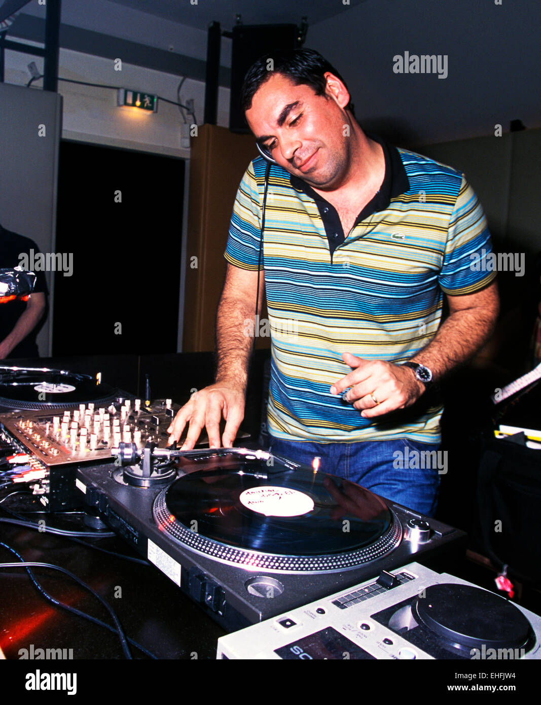 Rob Mello DJing at Come Shake The Whole at Watergate in Berlin Germany. Stock Photo