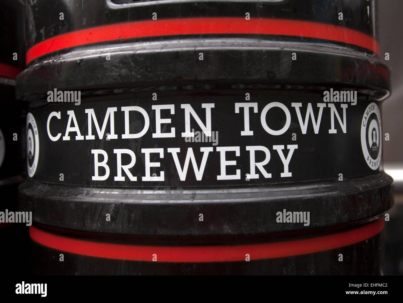 Beer Barrel Camden Town Brewery London Stock Photo Alamy