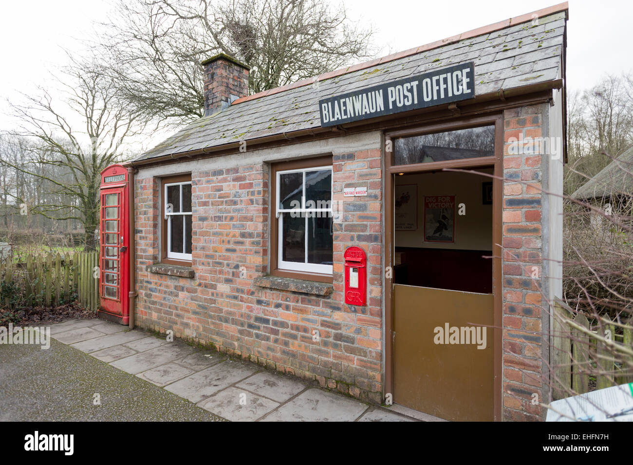 Post Office, originally from Blaen-waun, Camarthanshire. Now seen at St Fagans National Museum, Cardiff, Wales,UK Stock Photo