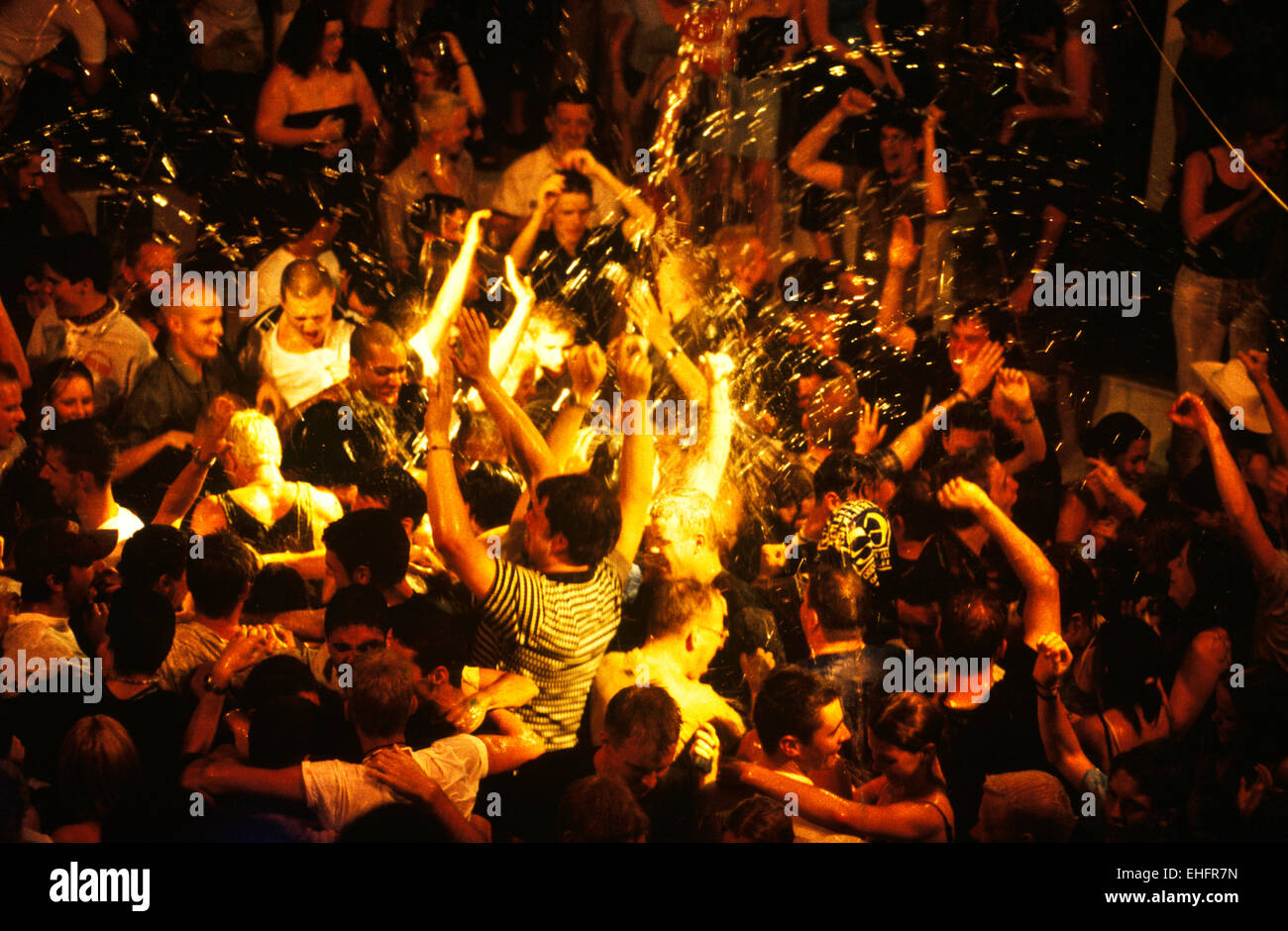 Water party at Es Paradis nightclub in Ibiza. Stock Photo
