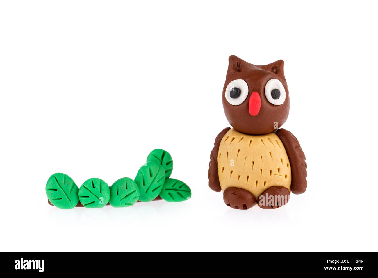 Owl made of plasticine Stock Photo